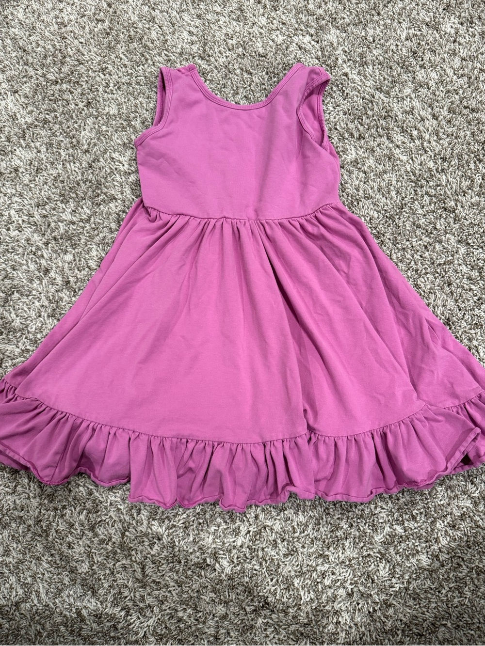 Sleeveless Ruffle Hem Girls' Dress - Magenta Pink